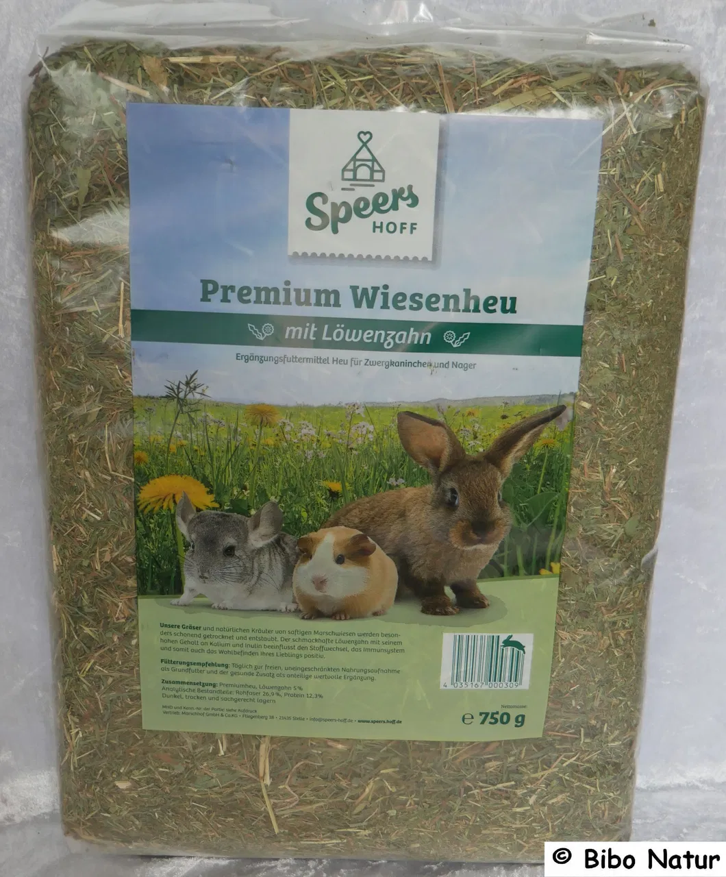 Premium Wiesenheu 750g mit Löwenzahn